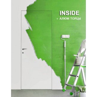 скрытый монтаж Invisible грунтованные INSIDE с алюминиевыми торцами мат хром 